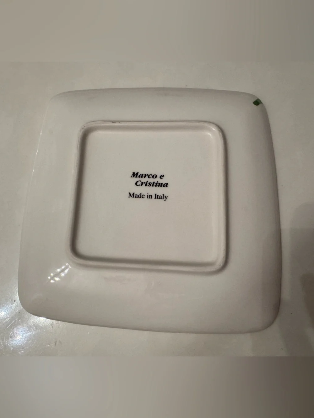 Marco e Cristina Made in Italy Hand-Painted Square Ceramic Plate 8.5